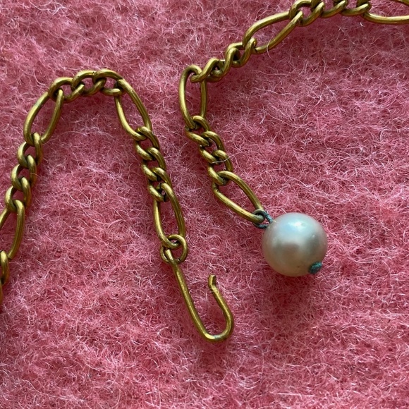 VTG 1940s 1950s Victorian Revival Pearl Necklace Clip On Earrings - Picture 10 of 11